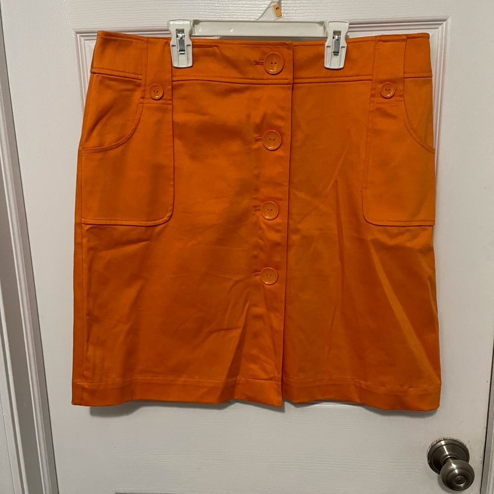 Saks Fifth Avenue Button Front Cotton Skirt Sz 14